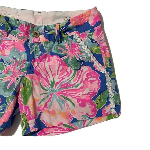 Lilly Pulitzer Callahan Short Pink Floral It's Always Summer Somewhere Size 00 - Picture 3 of 11